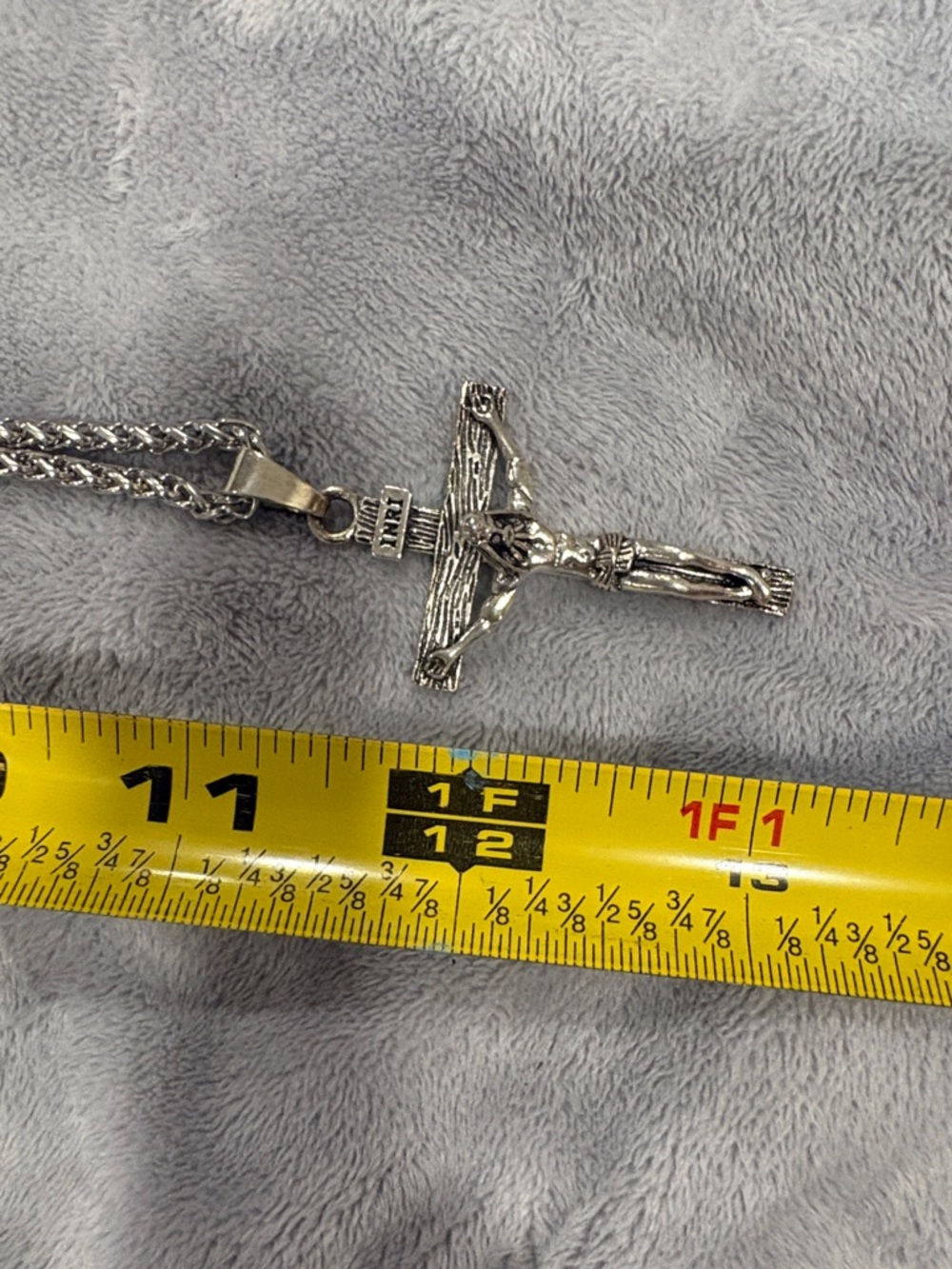 Silver Crucifix Pendant Necklace - Silver - Picture 3 of 3